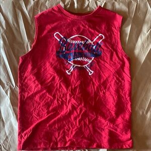 Red Baseball Sleeveless Kids Top